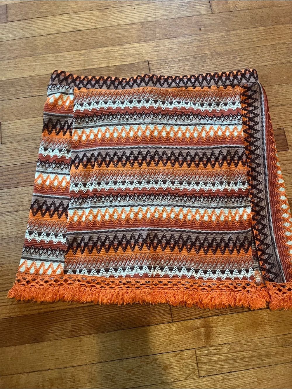 🧡 SHEIN Curve 2XL Boho Fringe Knit Skirt/Cover-Up – Like New